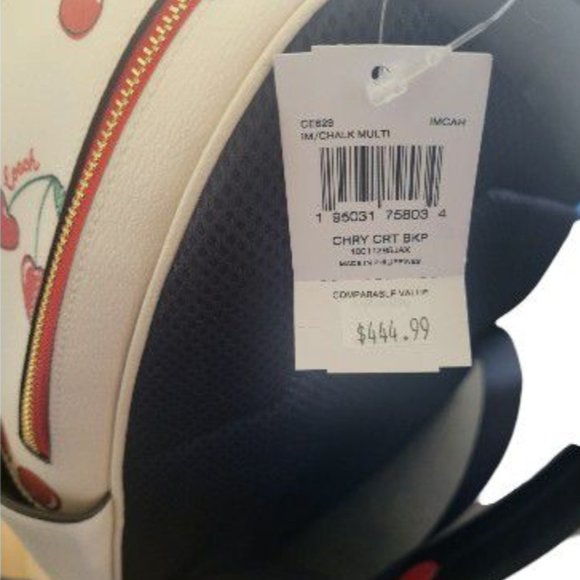 NWT COACH Court Backpack With Heart Cherry Print | Comp Value $450 | CE628 - Picture 6 of 9